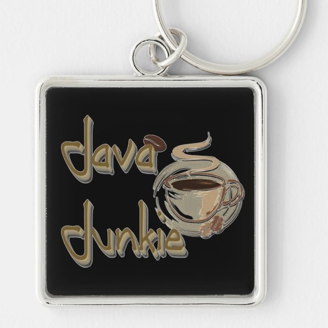 Llavero Cadena de claves Java Junkie Coffee Lovers (Frente)