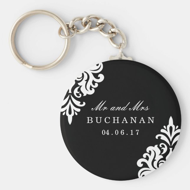 Llavero Cadena de claves Keepsake de la boda de Damask per (Frente)