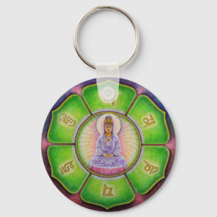 Llavero Cadena de claves Kuan Yin "Om Mani Padme Hum"