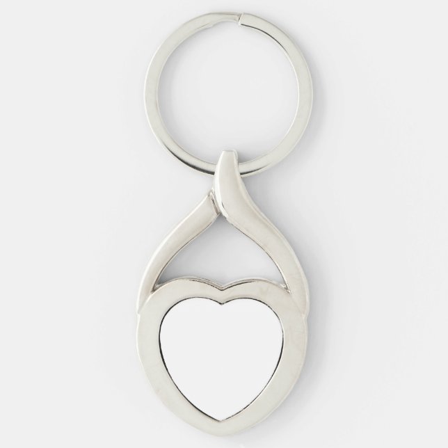 Llavero Cadena de claves Metalizado de corazón torcido - A (Anverso)