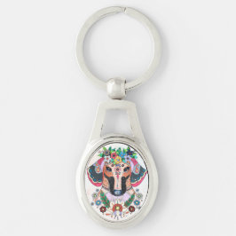 Llavero Cadena de claves Metalizado de Dachshund