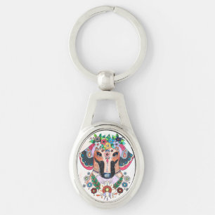 Llavero Cadena de claves Metalizado de Dachshund