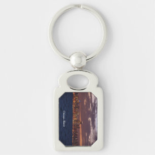 Llavero Cadena de claves metalizado de Skyline de Chicago