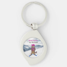 Cadena de claves metalizado, rota el gato de esquí