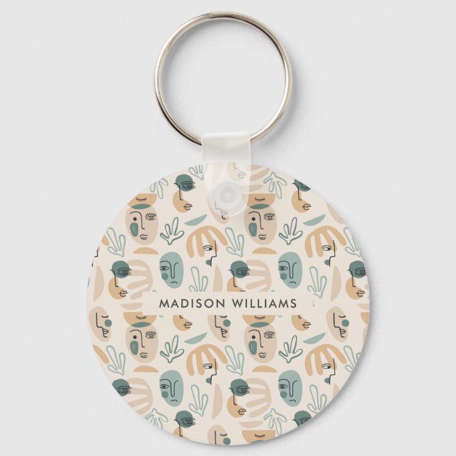 Llavero Cadena de claves Minimalistas modernas monograma (Anverso)