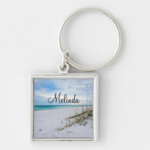 Llavero Cadena De Claves Morales De Sea Oats Y White Sand 