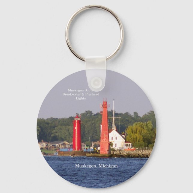 Llavero Cadena de claves Muskegon Entrance Lights (Anverso)