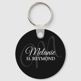 Llavero cadena de claves negra con nombre