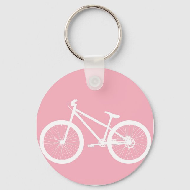 Llavero Cadena de claves para bicicletas de cosecha rosa y (Anverso)