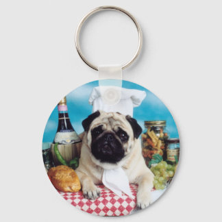 Llavero Cadena de claves para el chef Pug Dog