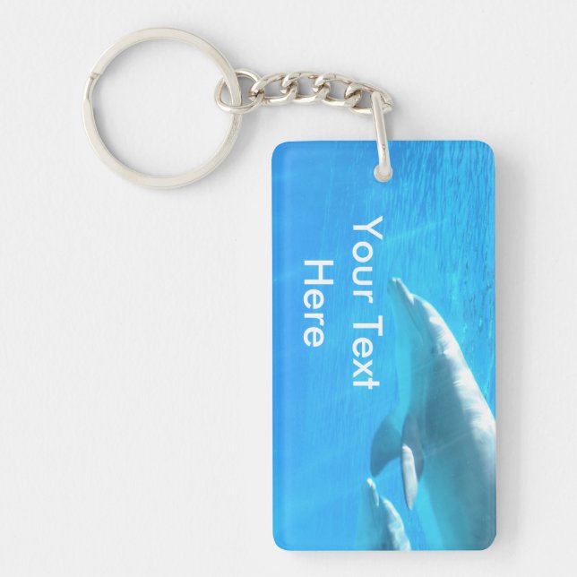 Llavero Cadena de claves para los delfines que nadan (Frente)