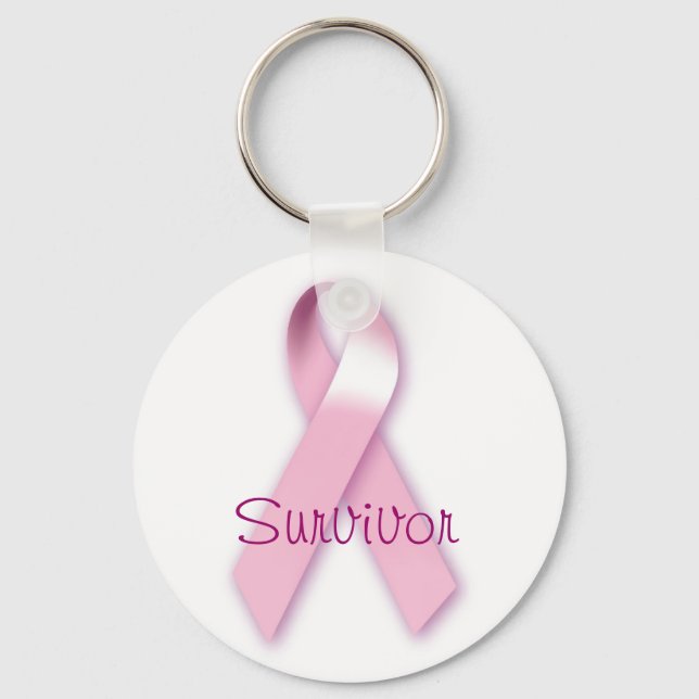 Llavero Cadena de claves para supervivientes de cinta rosa (Anverso)