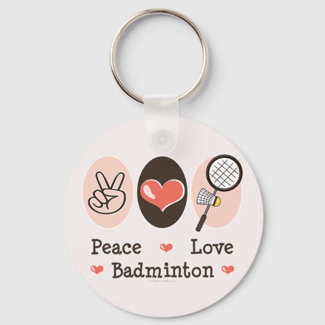 Llavero Cadena de claves Peace Love Badminton (Anverso)