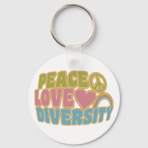 Llavero cadena de claves PEACE LOVE DIVERSITY
