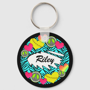 Llavero Cadena de claves Peace Love Fastpitch