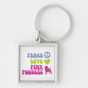 Llavero Cadena de claves Peace Love Pink Poodles, personal