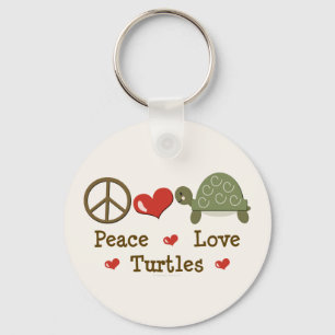 Llavero Cadena de claves Peace Love Turtles