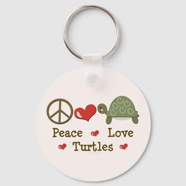 Llavero Cadena de claves Peace Love Turtles (Anverso)