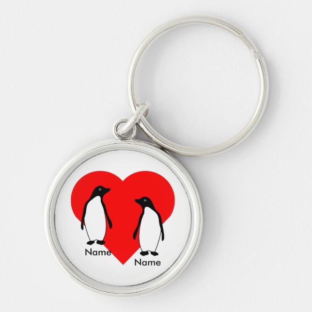 Llavero Cadena de claves Penguin Love Couple Premium (Frente)