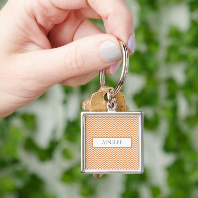Llavero Cadena de claves personalizada de cheurón simple n (Mano)
