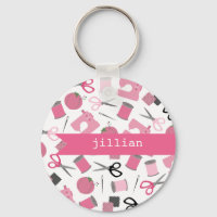 Cadena de claves personalizada de costura rosa