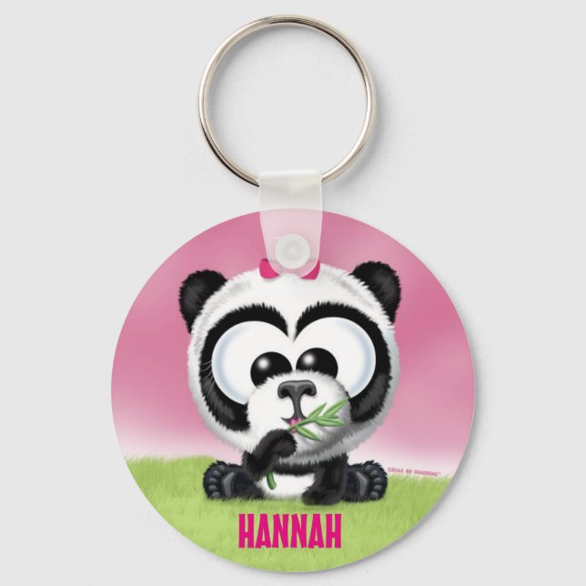 Llavero Cadena de claves personalizada de Cute Panda (Anverso)