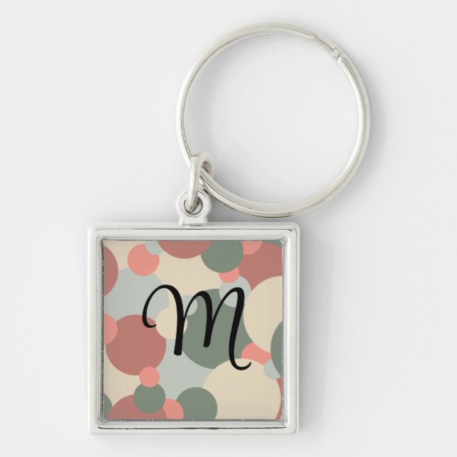 Llavero Cadena de claves personalizada de moléculas rojas- (Frente)