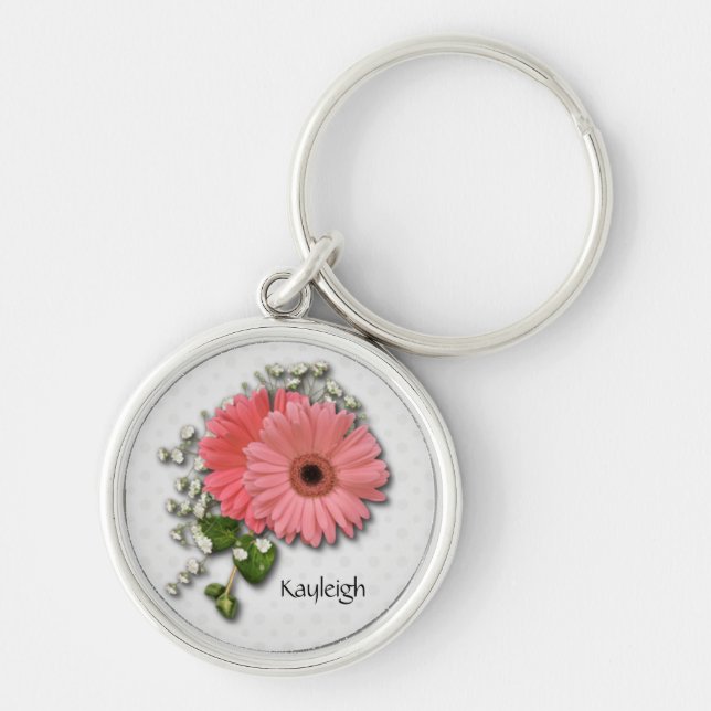 Llavero Cadena de claves personalizada de Pink Gerber Dais (Frente)