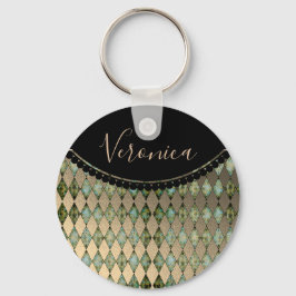 Llavero Cadena de claves personalizada Glam Turquoise Harl