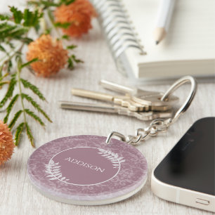 Llavero Cadena de claves personalizada Mauve Elegant Damas