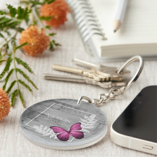 Llavero Cadena de claves personalizada Rústica de mariposa