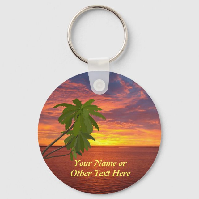 Llavero Cadena de claves personalizada Tropical Sunset (Anverso)