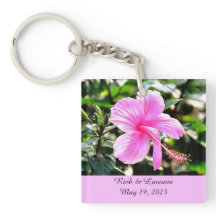 Cadena de claves personalizada Vivid Tropical Pink