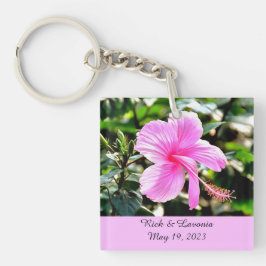 Llavero Cadena de claves personalizada Vivid Tropical Pink