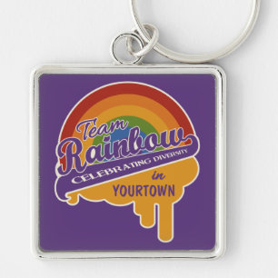 Llavero Cadena de claves personalizado arcoiris del equipo