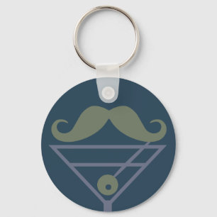 Llavero Cadena de claves personalizado Martini Mustache