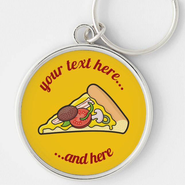 Llavero Cadena de claves Pizza Slice (Frente)