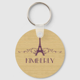 Llavero Cadena de claves Purple French Flourish