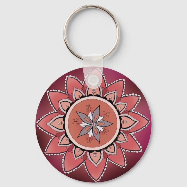 Llavero Cadena de claves Purple Mandala (Anverso)