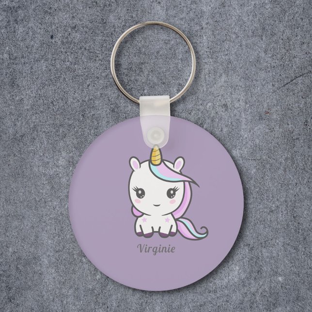 Llavero Cadena de claves púrpura Cute Unicorn (Cute Unicorn Purple Keychain)