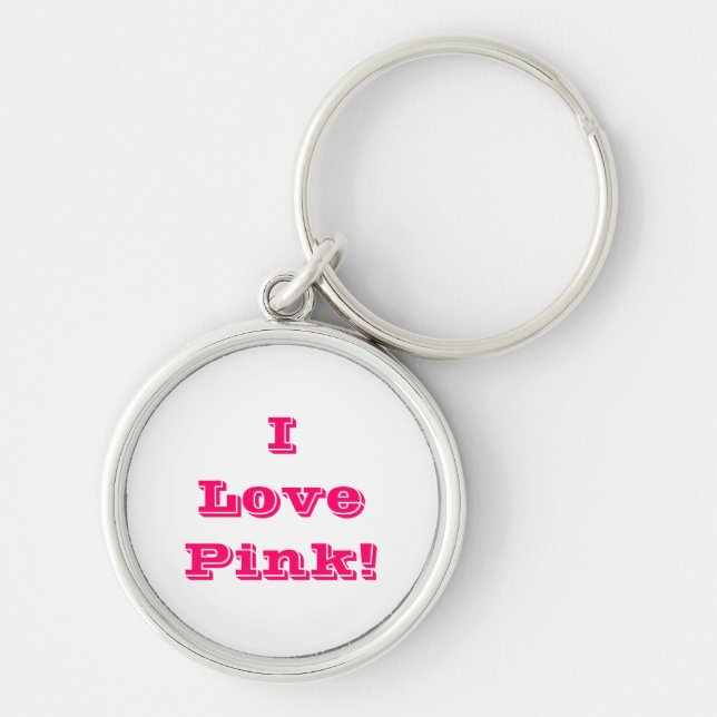 Llavero Cadena de claves que amo rosa (Frente)
