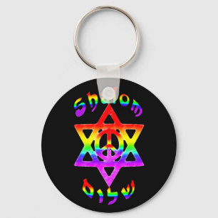 Llavero Cadena de claves Rainbow Shalom