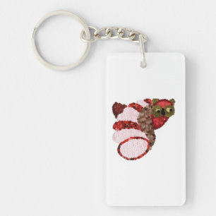 Llavero Cadena de claves rectangulares de búho