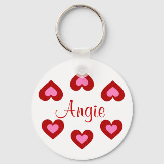 Llavero Cadena de claves Red Hearts Personalizable Valenti