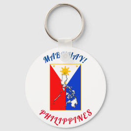 Llavero Cadena de claves redondas con bandera y mapa filip