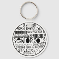 Cadena de claves redondeada senior 2012 (negro)