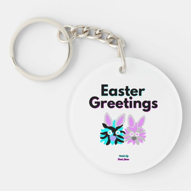 Llavero Cadena de claves redondeadas Bunny Fuzzies (Frente)