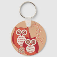 Cadena de claves Retro Owls