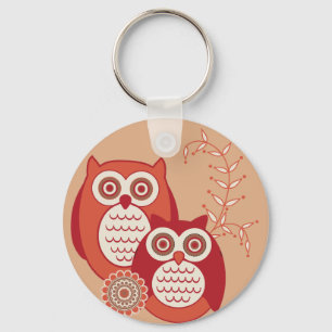 Llavero Cadena de claves Retro Owls