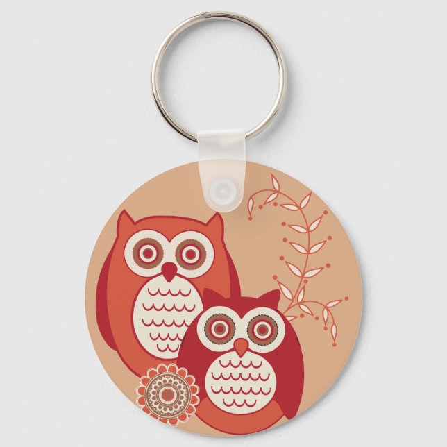 Llavero Cadena de claves Retro Owls (Anverso)